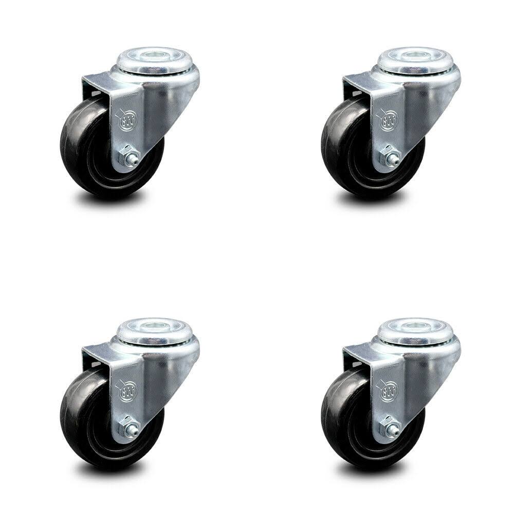 Hard Rubber Swivel Bolt Caster Set of 4 X17072