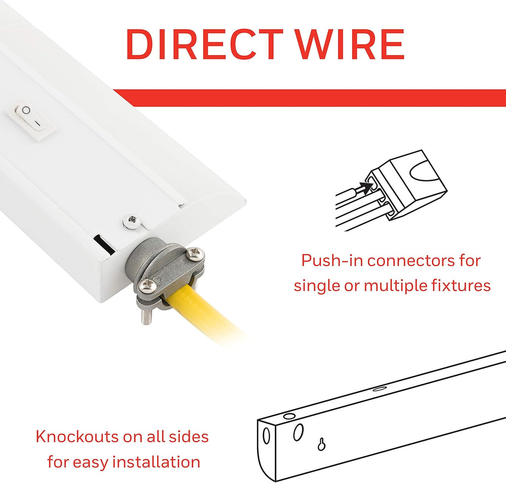 24in. Direct Wire LED Light Fixture, Selectable White, Selectable Brightness P60478