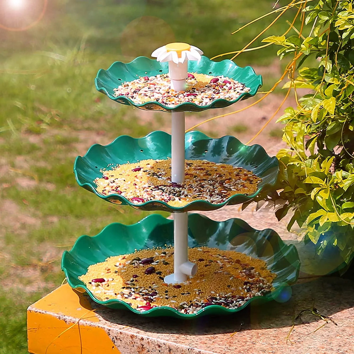 3 Tiered Bird Bath with 3.5W Solar Pump L7046