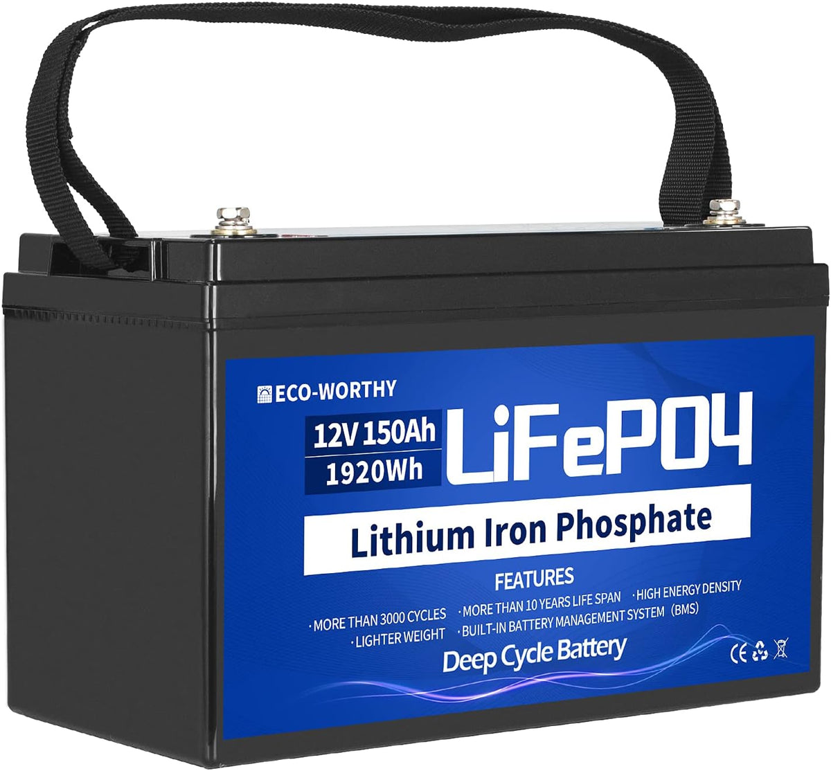 12V 8Ah Rechargeable LiFePO4 Battery with BMS C67451