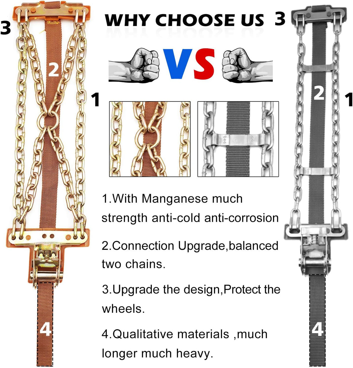 Tire Chains 6 PCS Adjustable Lock O244490