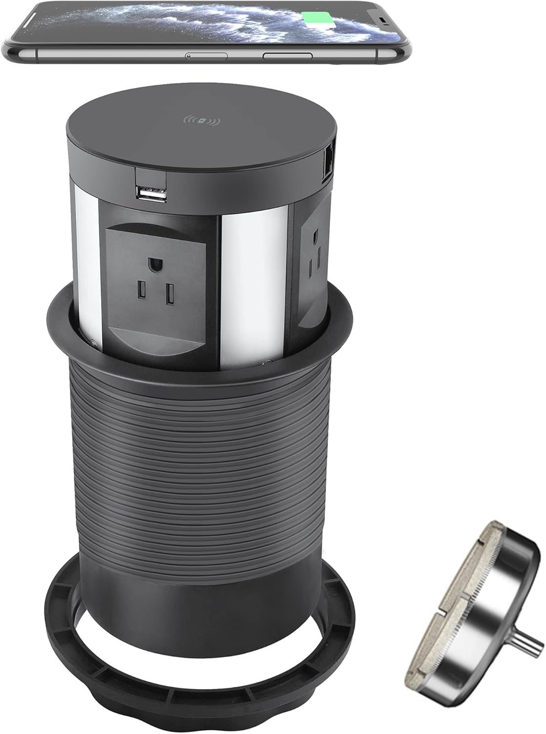 Automatic Pop up Power Outlet with Wireless Charger, 2 USB Port, RJ45 and HDMI Port W59131
