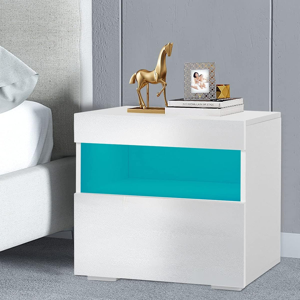 Black High Gloss 2 Drawer Nightstand Z94335