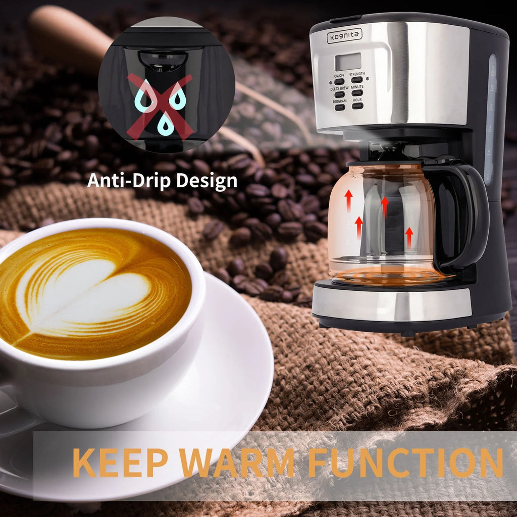 12 Cup Programmable Coffee Maker and Ice Tea Maker with Glass Carafe A524