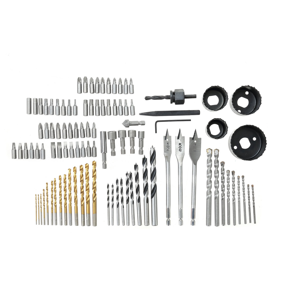 100 Piece Steel Drill Screwdriver and Nut Driver Bits Set X252681
