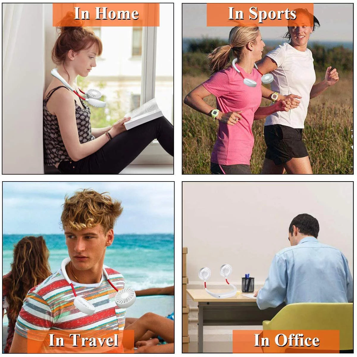 Portable Hands-free Neck Fan with 4 Speeds H211