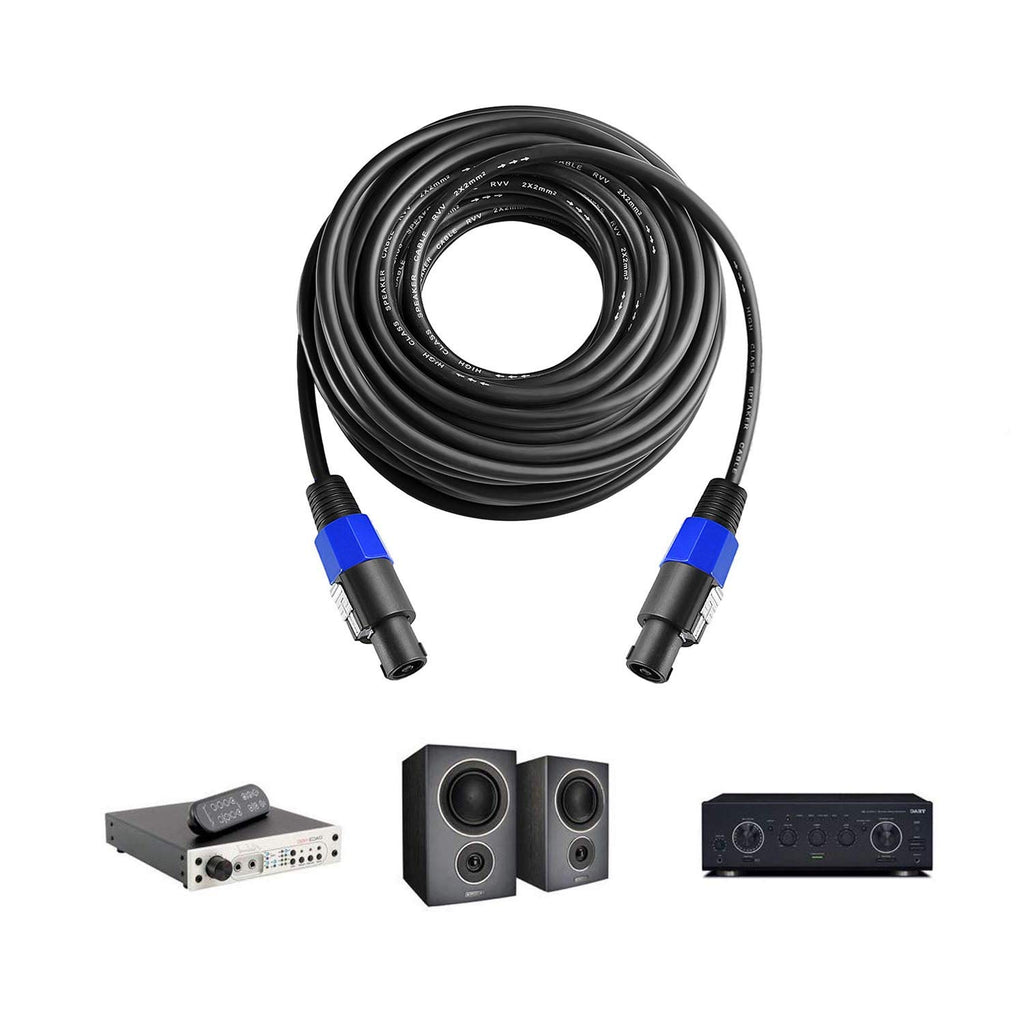 100 Feet Speakon to Speakon Cables Wire Speaker Audio Amplifier Cord 7mm with Twist Lock F1942