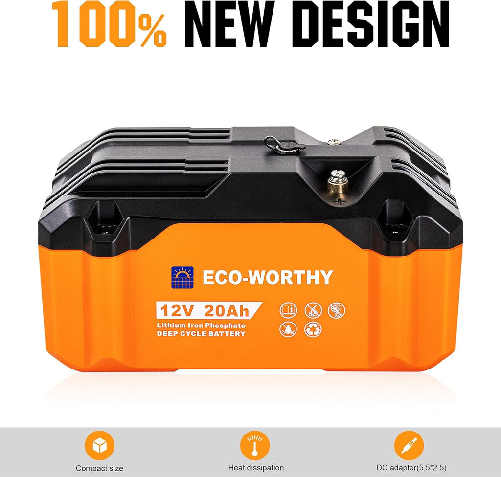 Portable 12V 20Ah LiFePO4 Deep Cycle Rechargeable Battery H4911