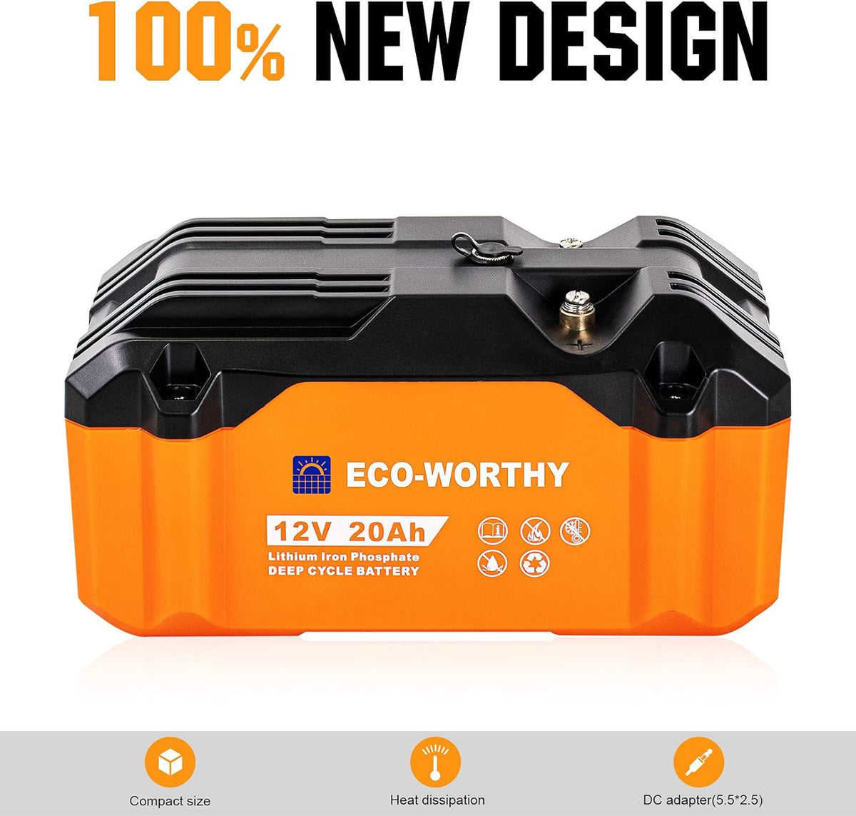 Portable 12V 20Ah LiFePO4 Deep Cycle Rechargeable Battery H4911