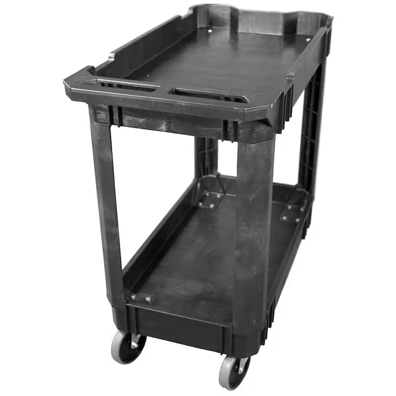 2-Tier Plastic Service Cart with 500 lb. Capacity C8579