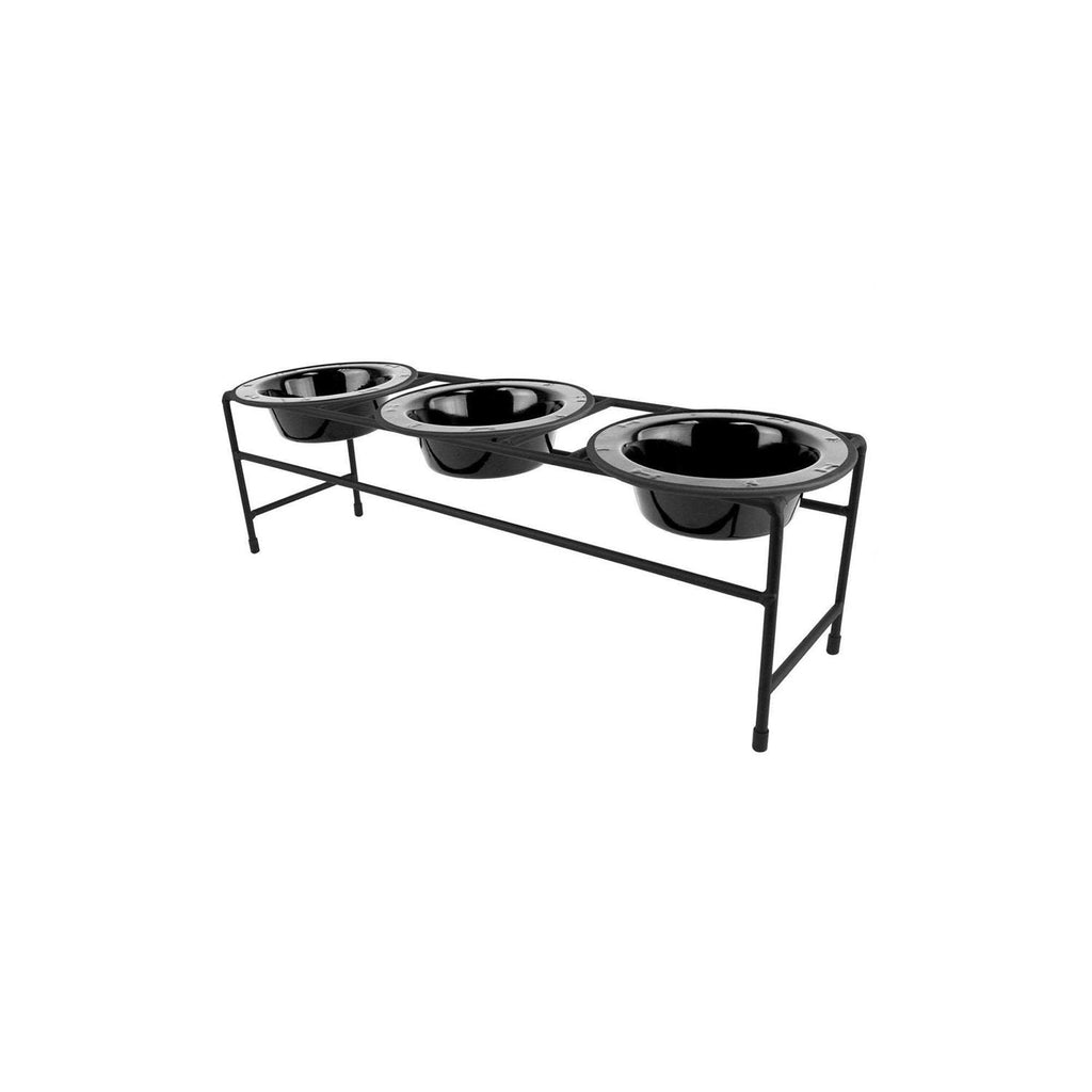 Triple Diner Feeder with Stainless Steel Dog Bowls D1985