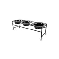 Triple Diner Feeder with Stainless Steel Dog Bowls D1985