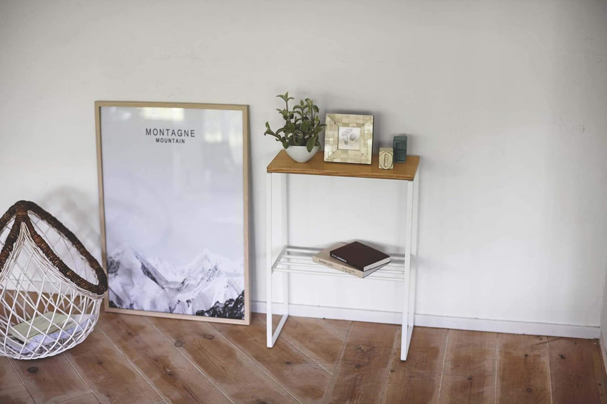 White Narrow End Table P19831