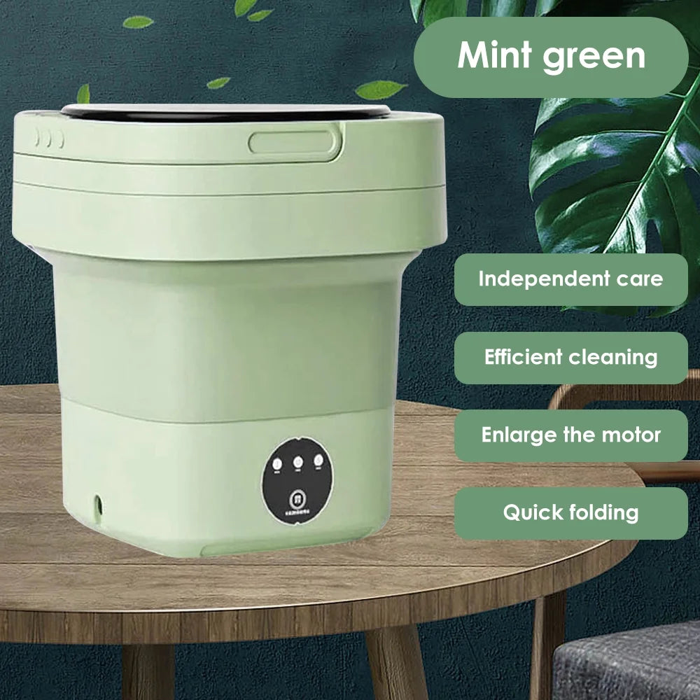 Foldable Portable Mini Washing Machine 8L Green V3055