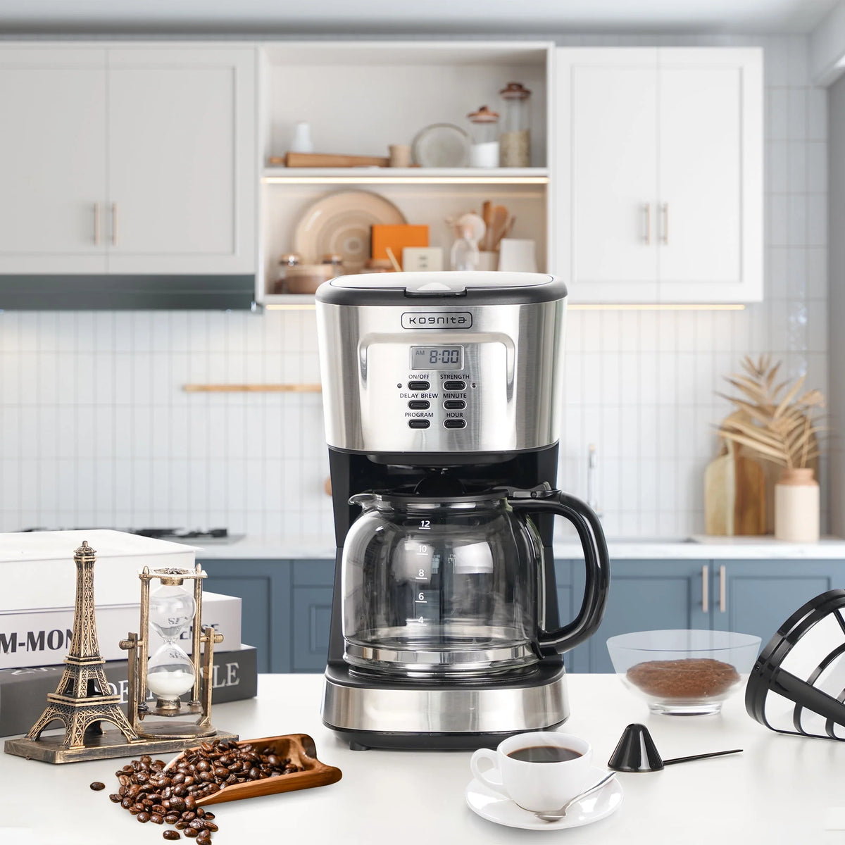 12 Cup Programmable Coffee Maker and Ice Tea Maker with Glass Carafe A524