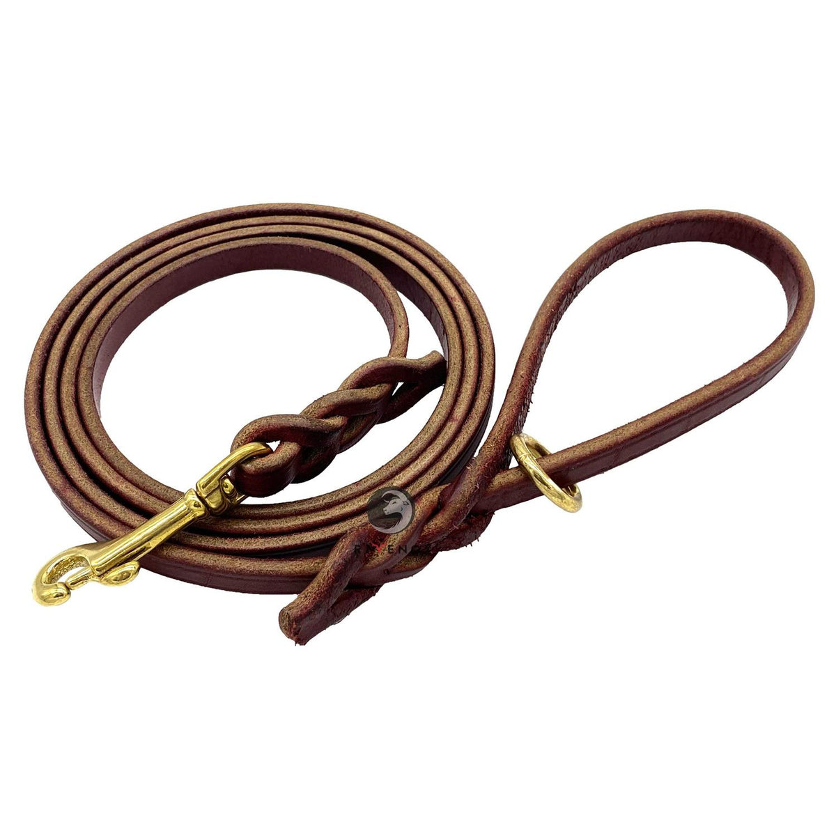 6 FT Braided Leather Dog Leash I89994