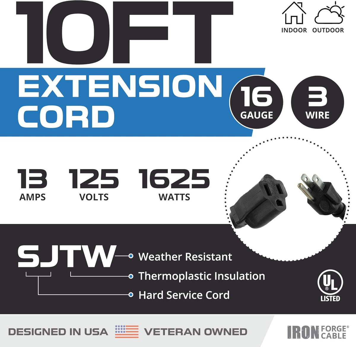 75 Ft Black Outdoor Extension Cord C879425