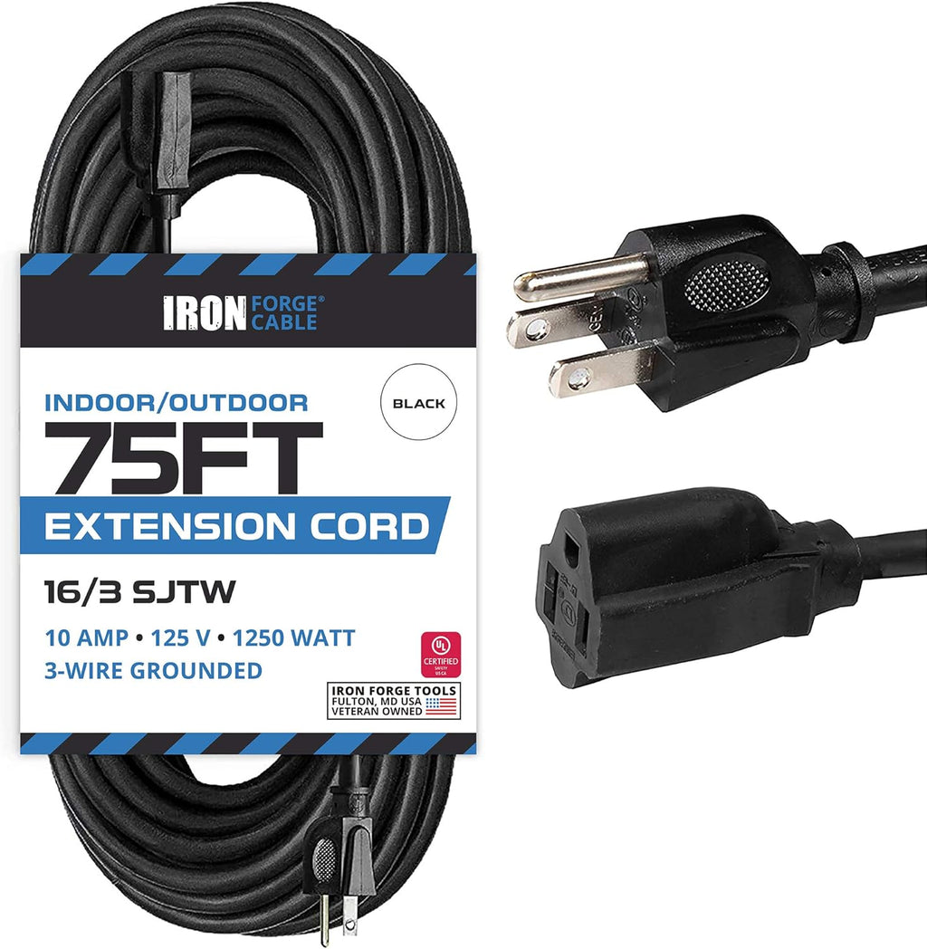 75 Ft Black Outdoor Extension Cord C879425