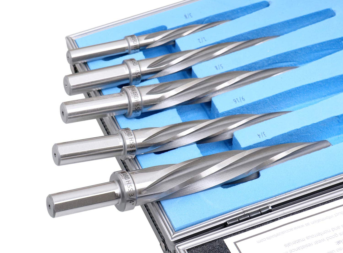 5 Pc H.S.S. Spiral Flute Car Reamer Set with Aluminum Case G5311