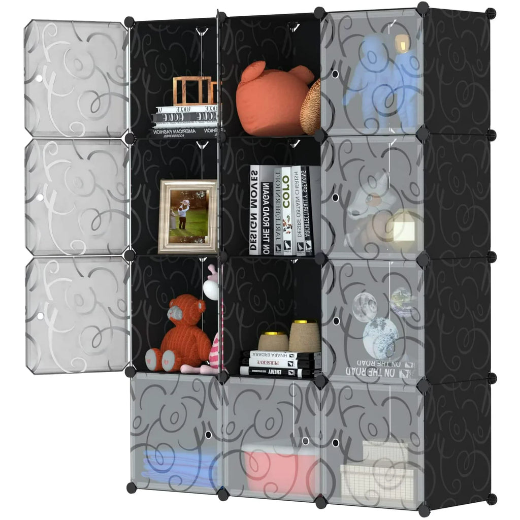 14'' x 14'' 12 Cube Storage Organizer with Doors I427