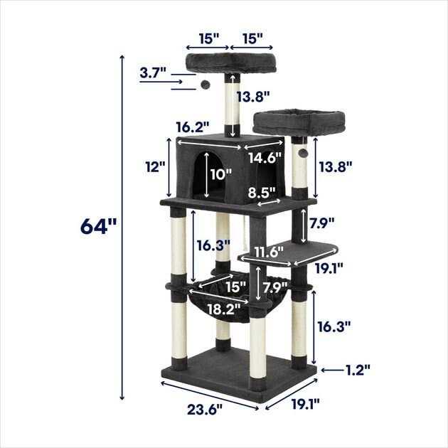 64-in Cat Tree with Hammock L9969