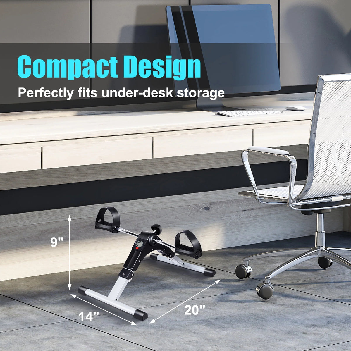 Folding Stationary Under Desk Exercise Bike T31392