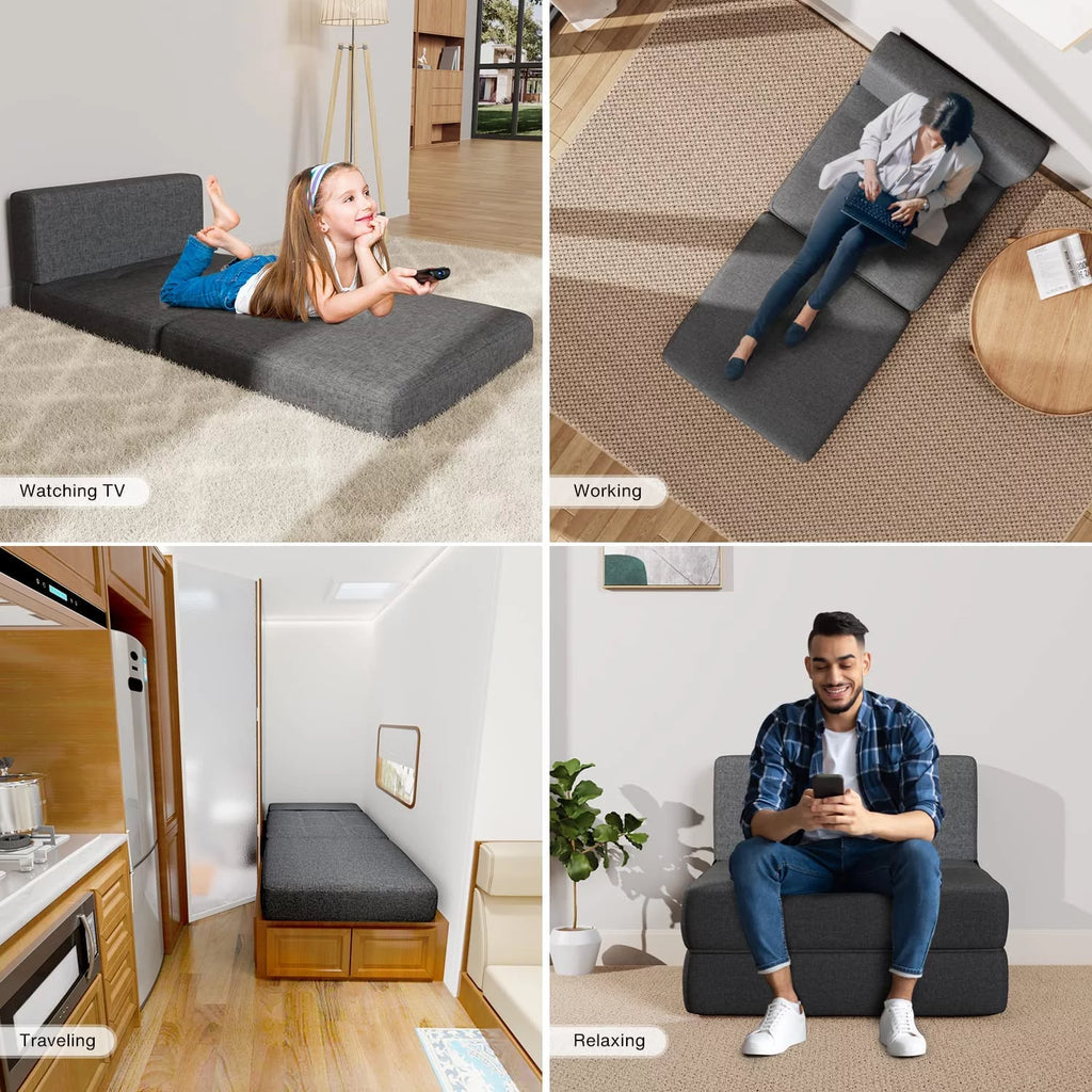 Light Gray Sleeper Sofa Bed P8545