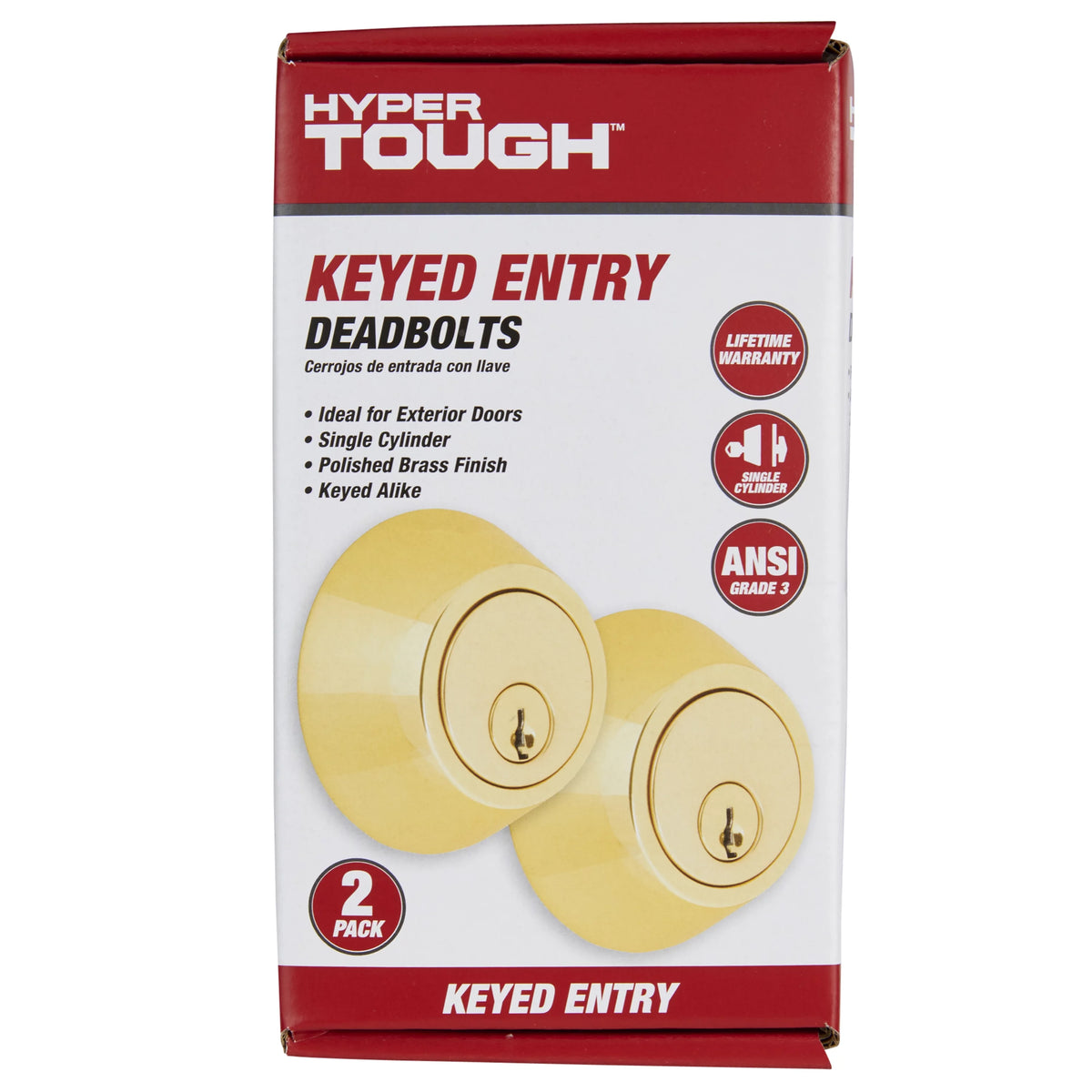 Stainless Steel Single Cylinder Deadbolt Twin Pack T27937