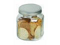 32-Ounce Clear Glass Cracker Jar with Brushed Aluminum Lid, Set of 4 B927171