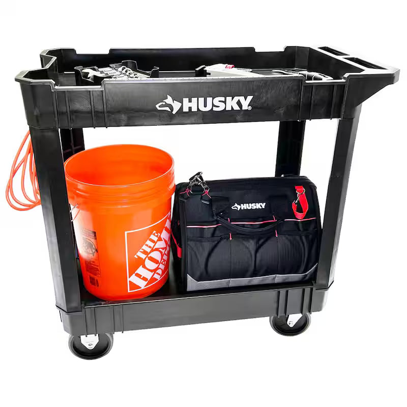 2-Tier Plastic Service Cart with 500 lb. Capacity C8579