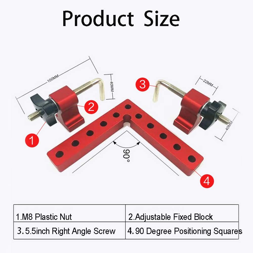 5.5 Inch Aluminium Alloy Right Angle Clamp 4 Pack L94744