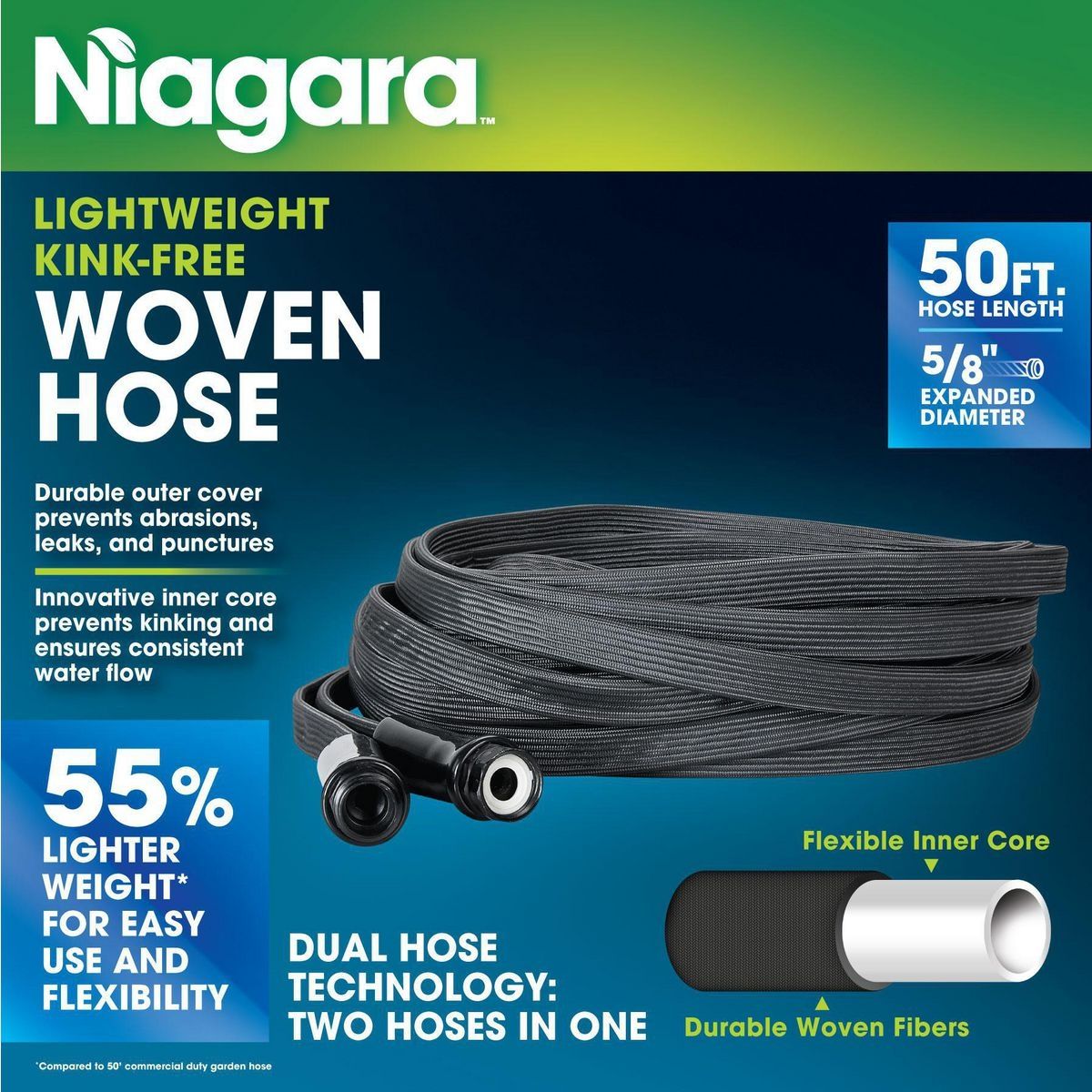 50 ft. x 5/8 in. Lightweight Kink-Free Woven Hose O475024