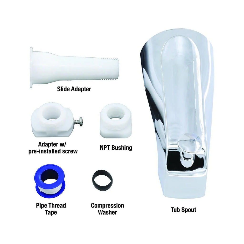 Metal Tub Spout with Diverter in Chrome L169156