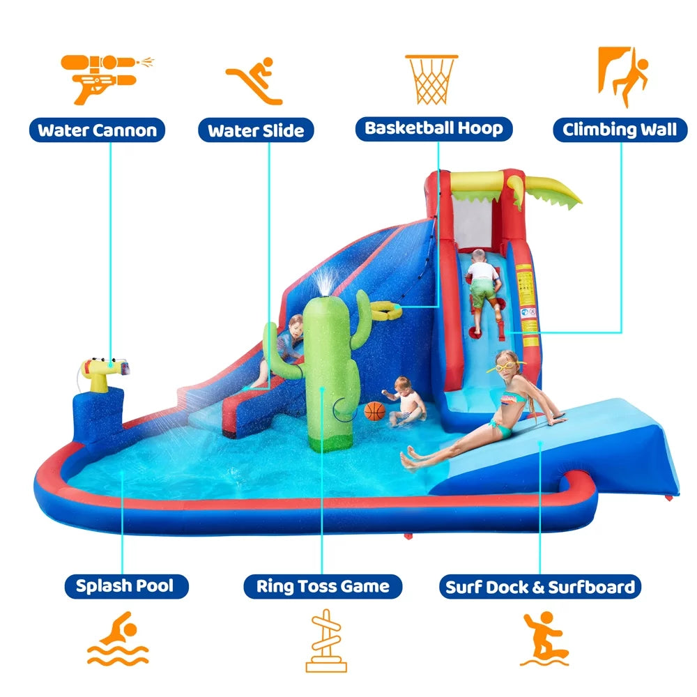 Inflatable Water Slide with Storage Bag & 520 W Blower U732