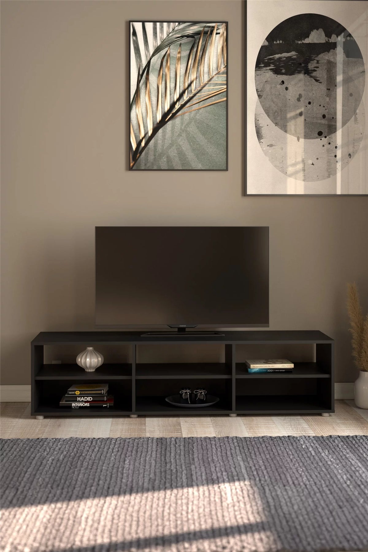 White 6 Shelf TV Stand D27262