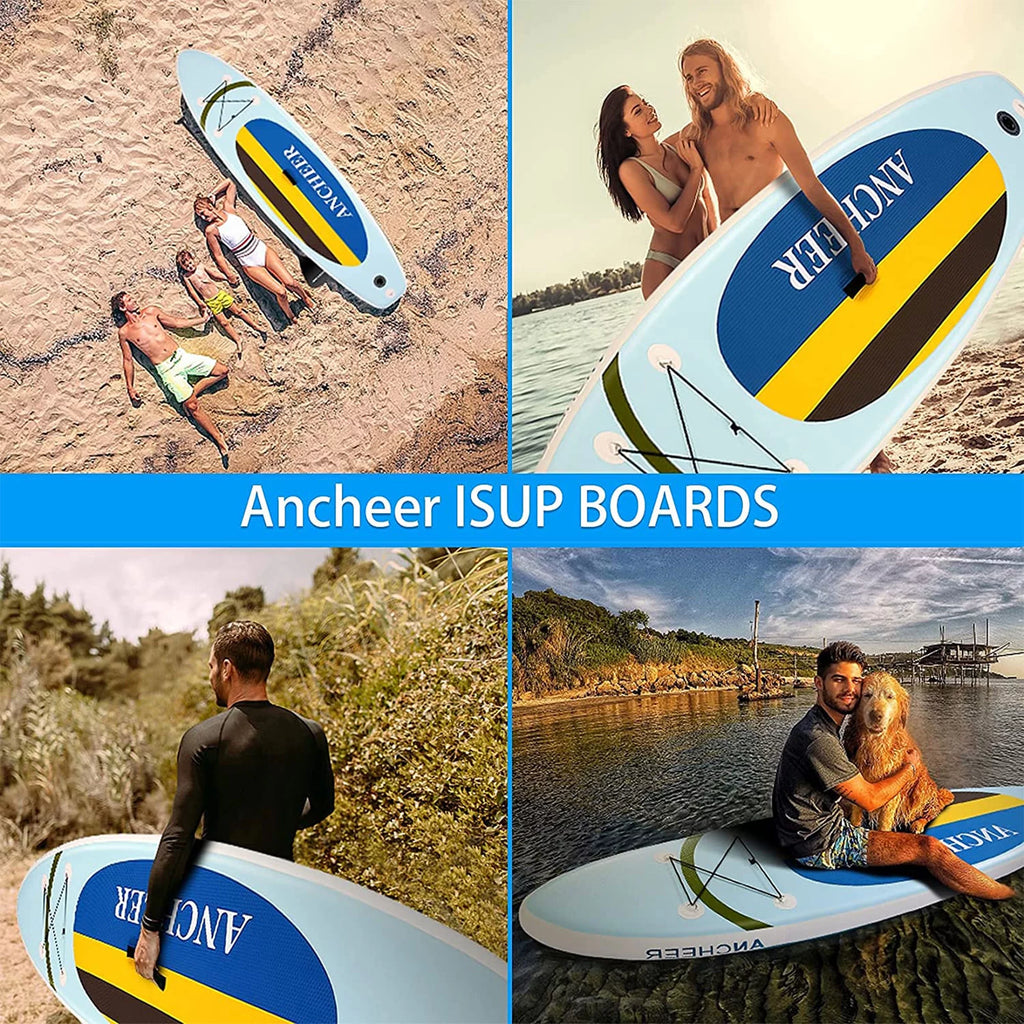 Yellow Inflatable Stand Up Paddle Board with Bag D6855