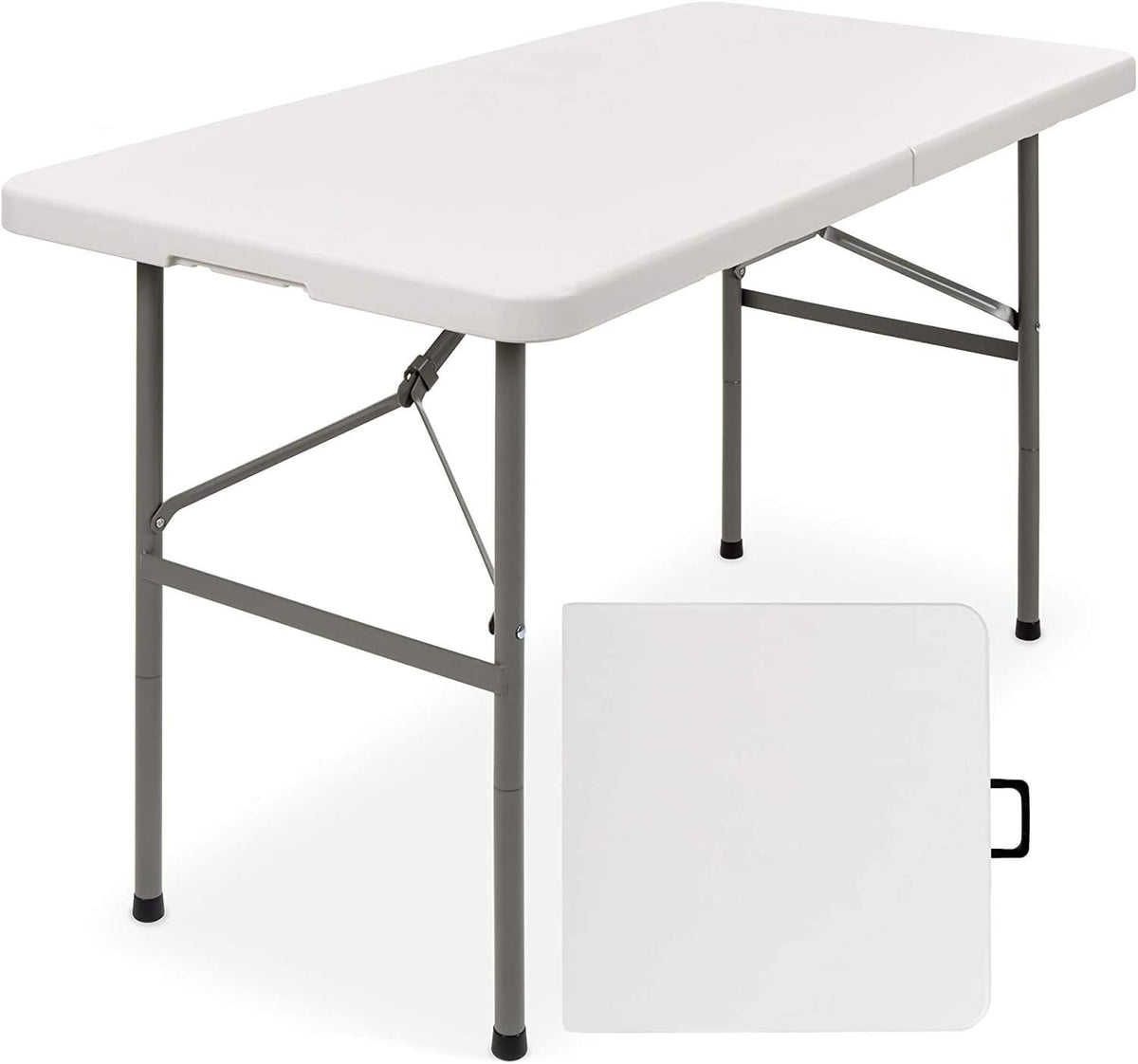 White 4 Ft Portable Folding Plastic Dining Table G88503