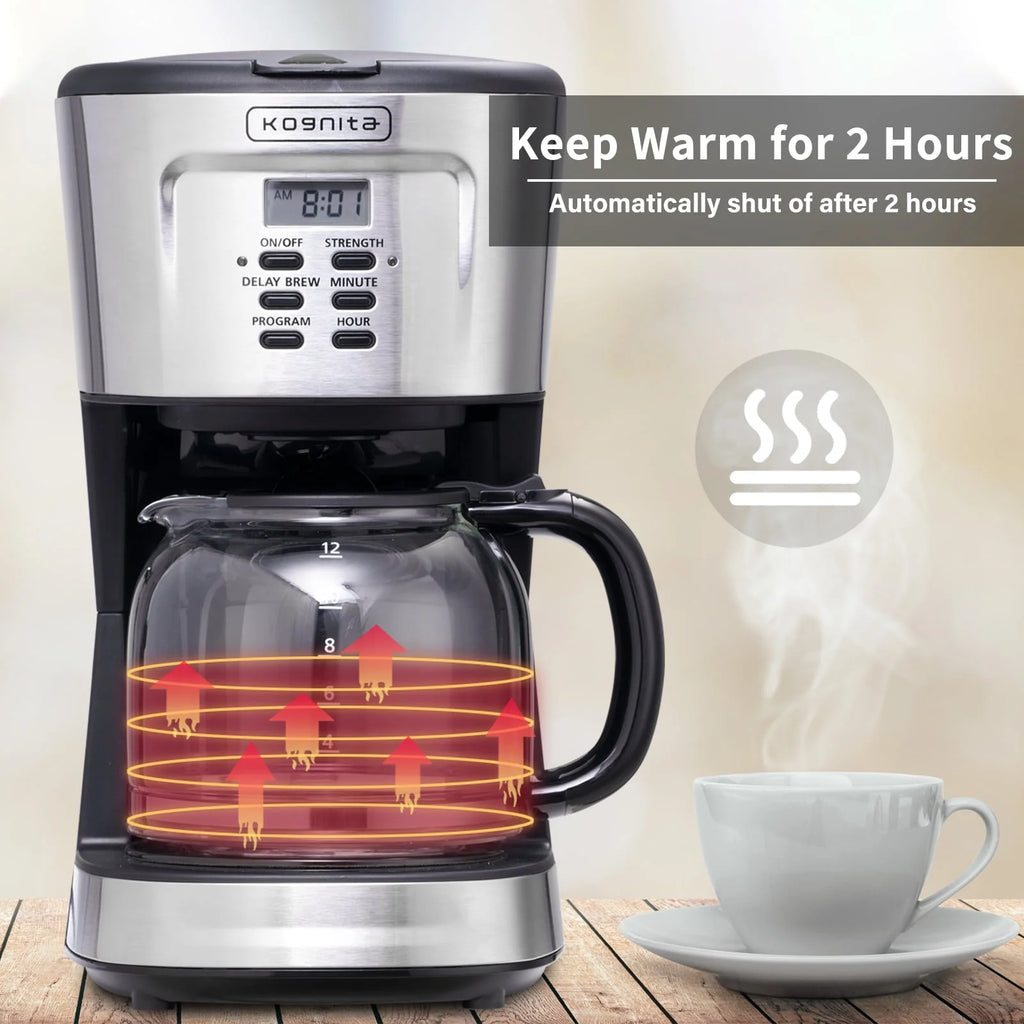12 Cup Programmable Coffee Maker and Ice Tea Maker with Glass Carafe A524
