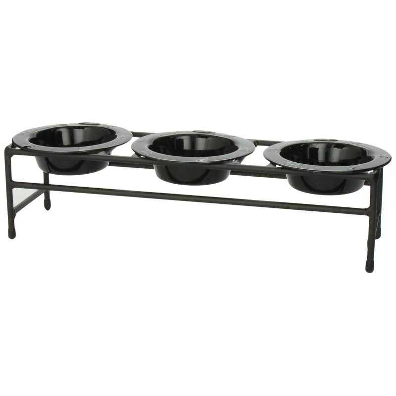 Triple Diner Feeder with Stainless Steel Dog Bowls D1985