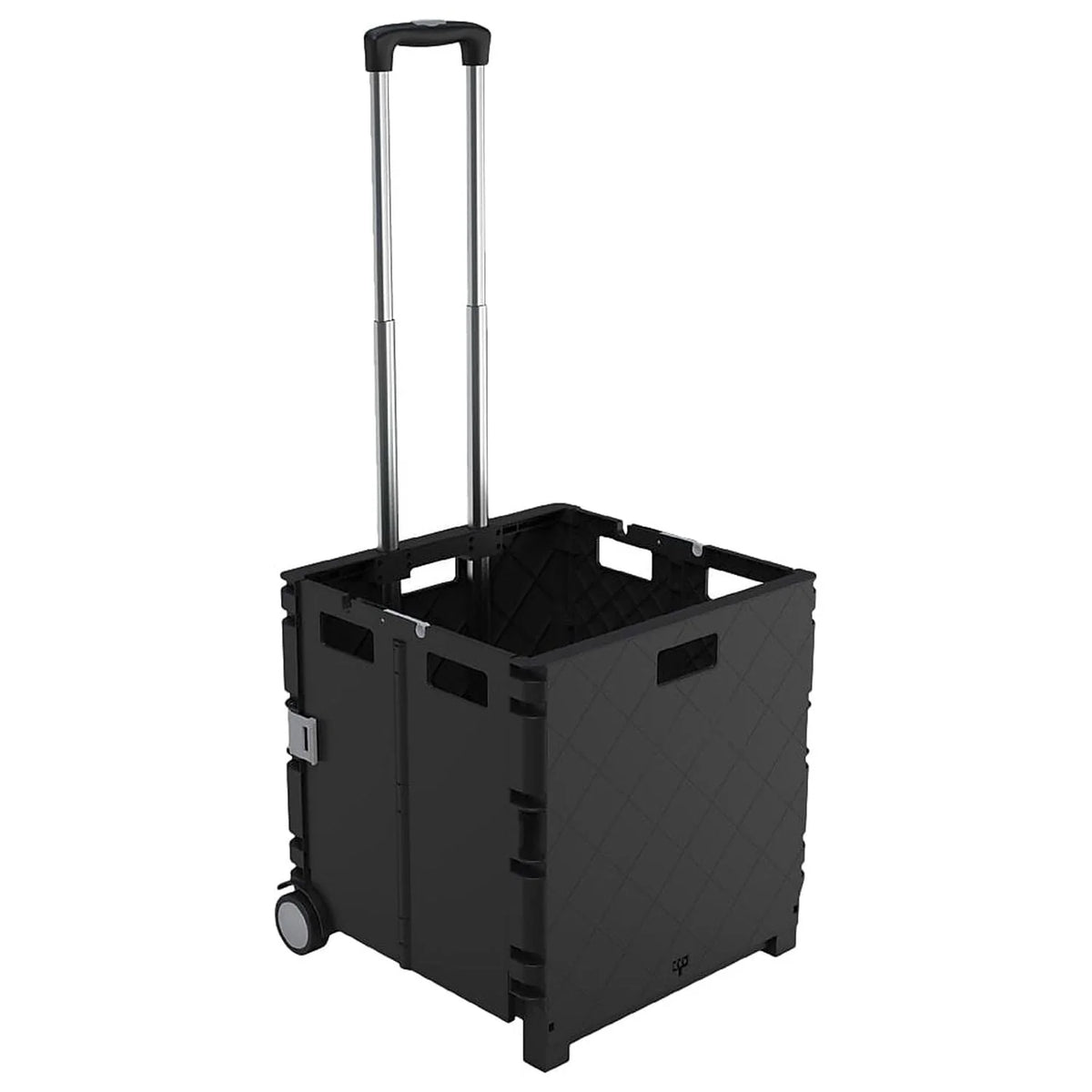 Black Plastic Mobile Utility Cart with Dual Wheel E3883