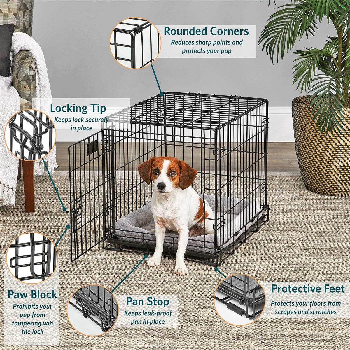 Black Single Door Dog Crate O583