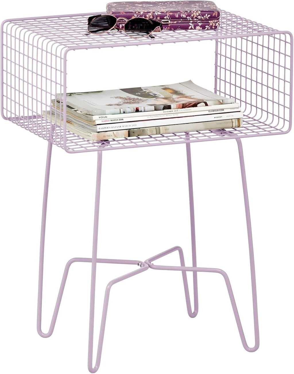Chrome 2-Tier Metal Side Table with Storage Shelf A191482