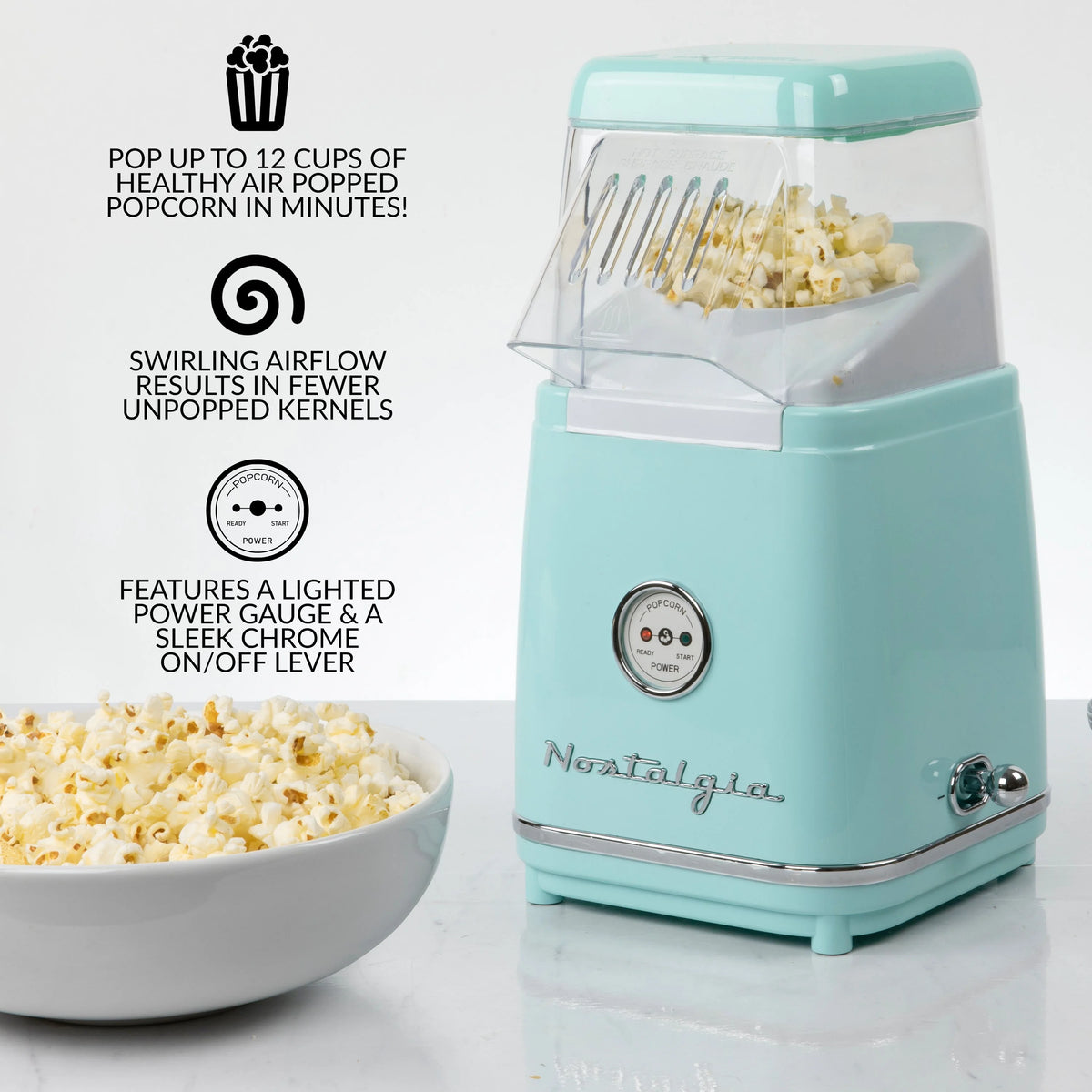 Retro 12-Cup Hot Air Popcorn Maker M38512