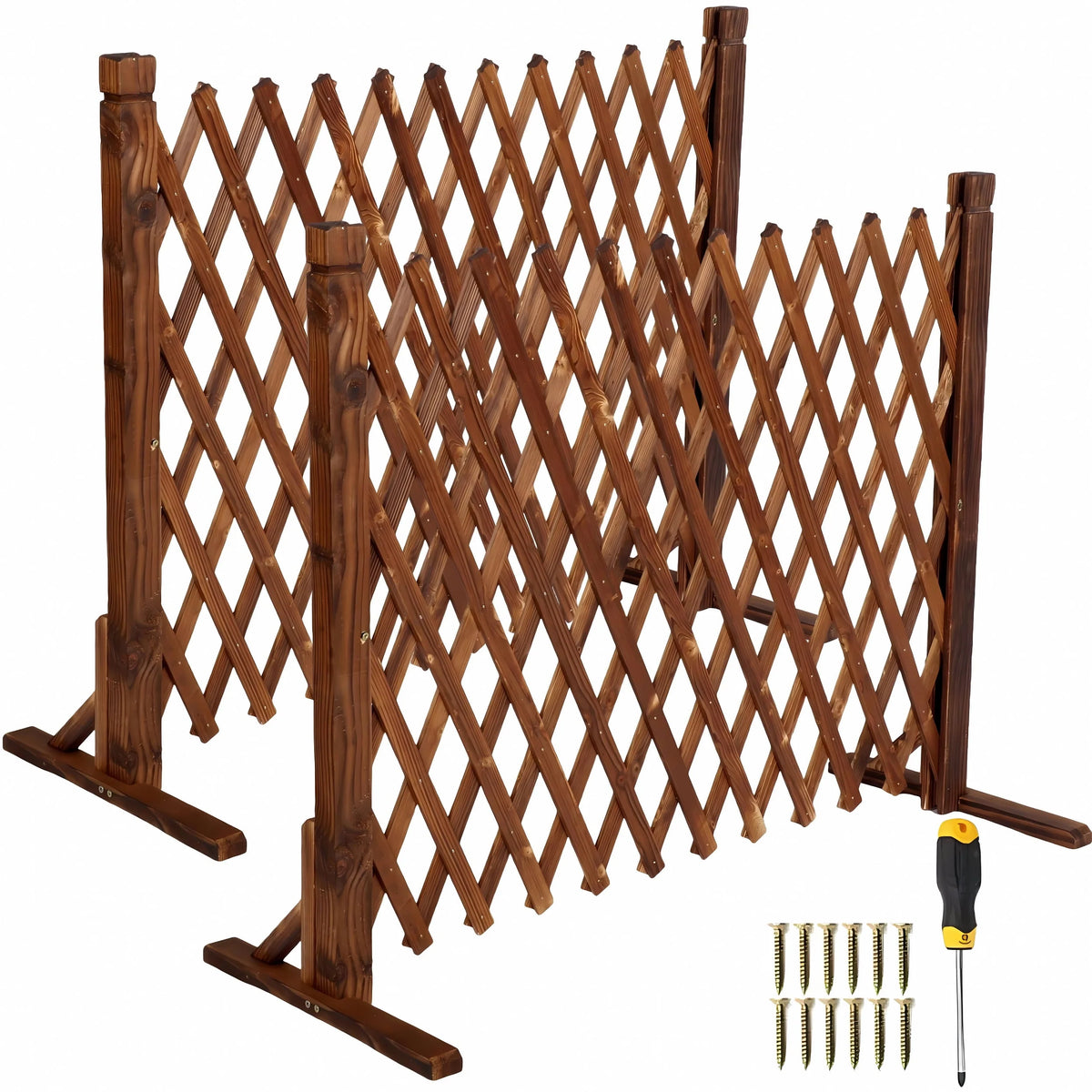 2 Pack 27.5 x 63 Extendable Wood Fence L4755