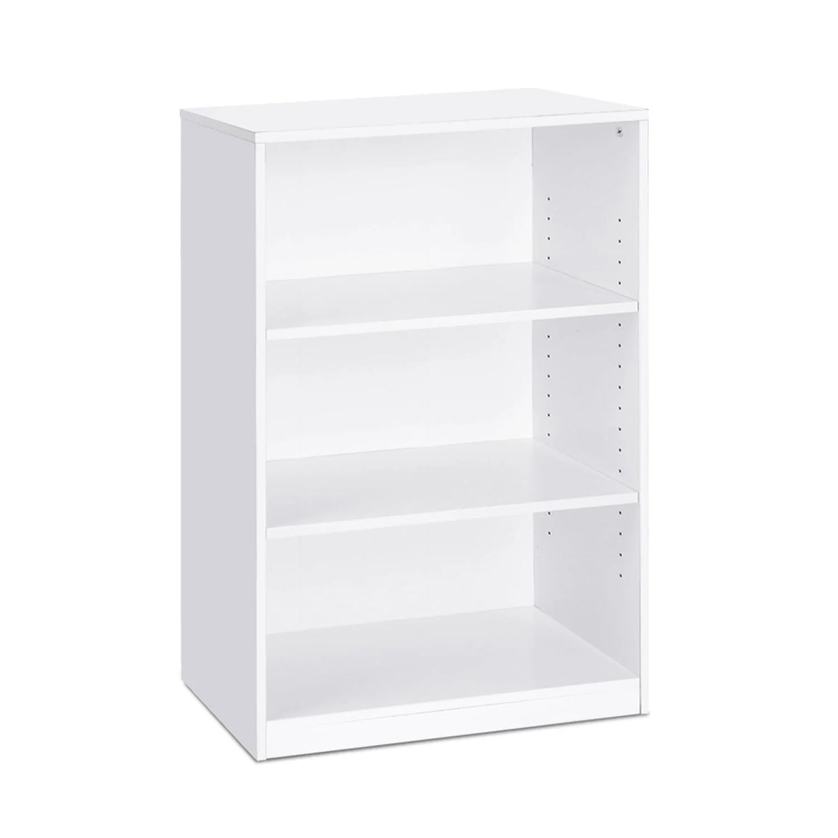 3-Tier Adjustable Shelf White Wood Bookcase Q16649