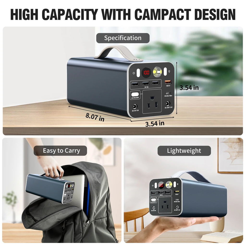 155Wh 42000mAh Laptop Power Bank with 150W AC Outlet V7919
