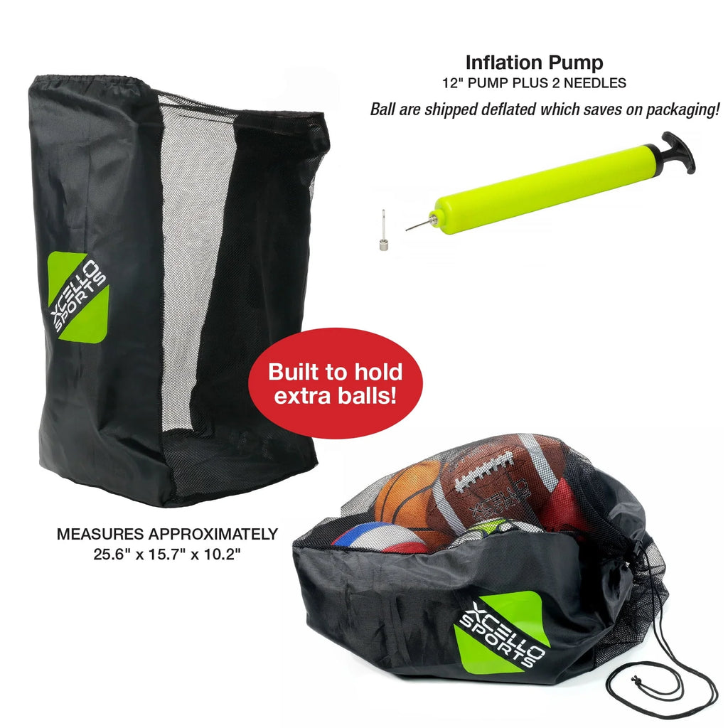 5 Ball Assortment with Ball Pump and Carry Bag E521236
