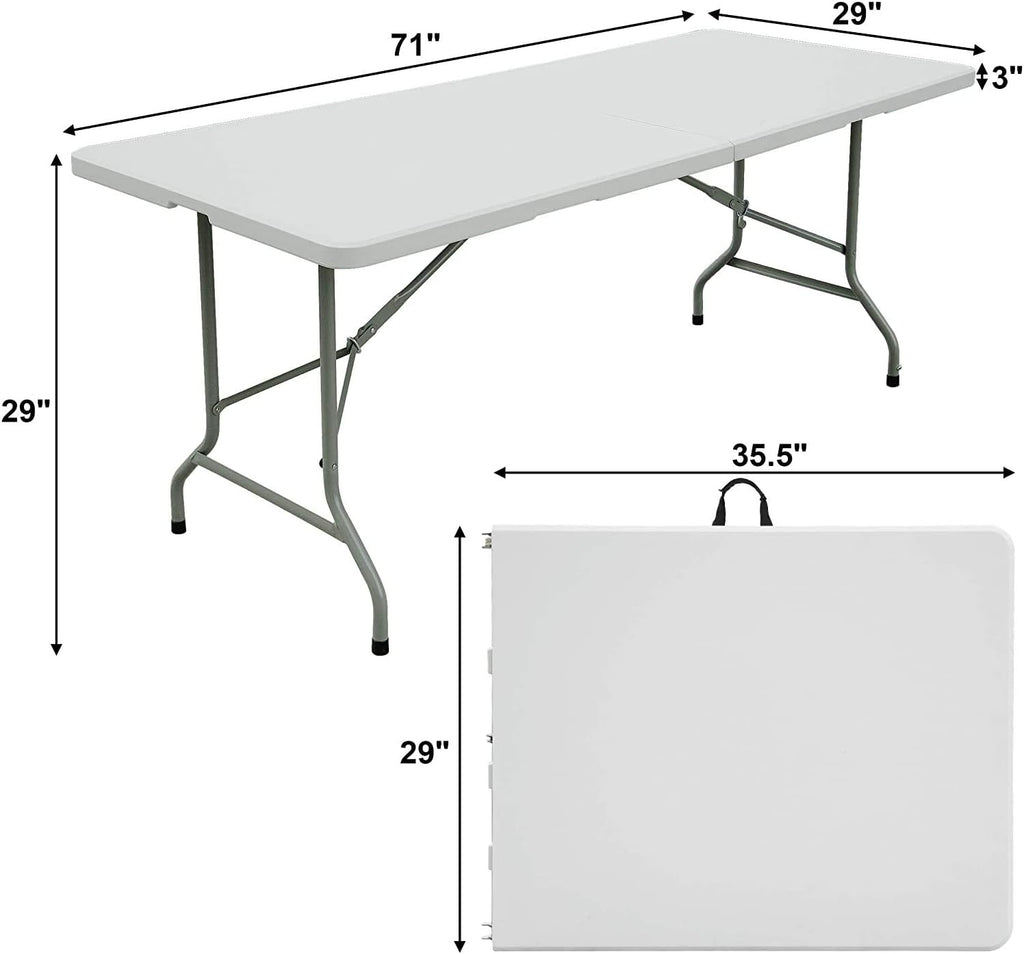 White 4 Ft Portable Folding Plastic Dining Table G88503
