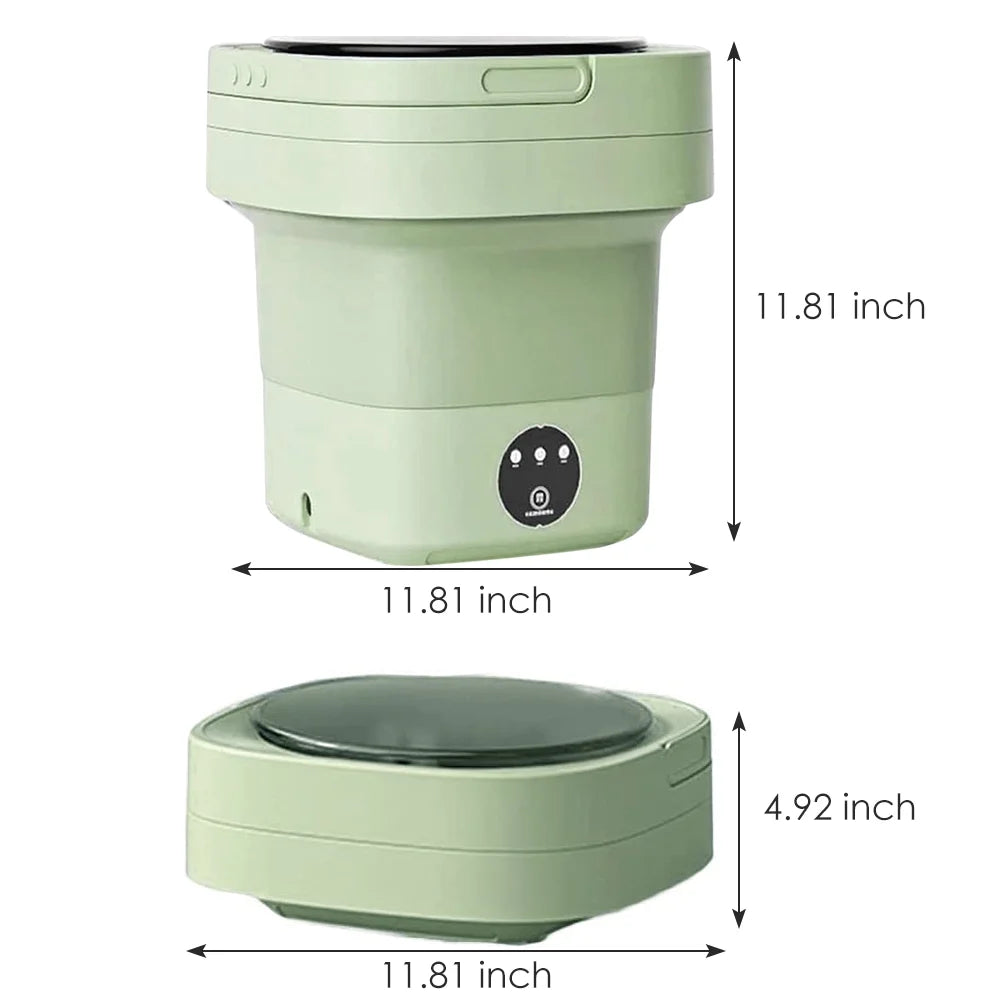Foldable Portable Mini Washing Machine 8L Green V3055