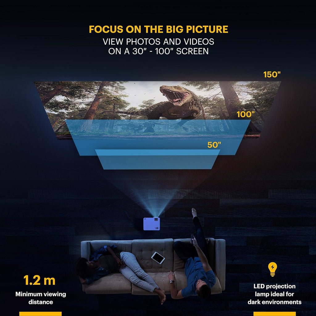 4.0 LCD Compact Home Theater Projector with 1080p Compatibility D9076